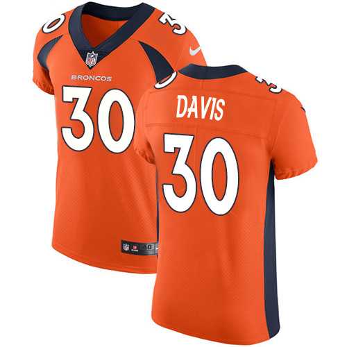 Nike Denver Broncos #30 Terrell Davis Orange Team Color Men's Stitched NFL Vapor Untouchable Elite Jersey
