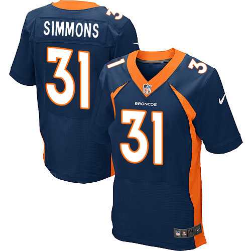 Nike Denver Broncos #31 Justin Simmons Navy Blue Alternate Men's Stitched NFL New Elite Jersey