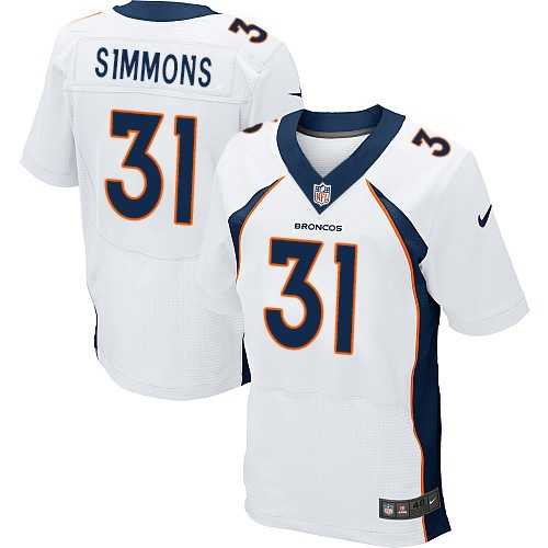 Nike Denver Broncos #31 Justin Simmons White Men's Stitched NFL New Elite Jersey