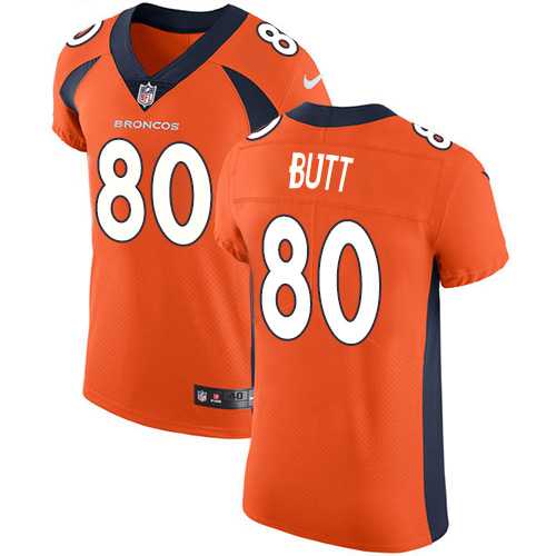 Nike Denver Broncos #80 Jake Butt Orange Team Color Men's Stitched NFL Vapor Untouchable Elite Jersey