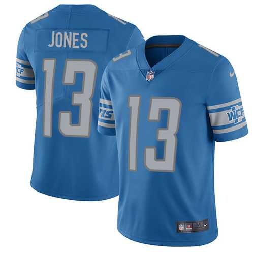 Nike Detroit Lions #13 T.J. Jones Blue Team Color Men's Stitched NFL Vapor Untouchable Limited Jersey