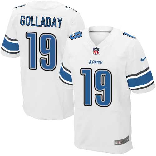 Nike Detroit Lions #19 Kenny Golladay White Men's Stitched NFL Elite Jersey