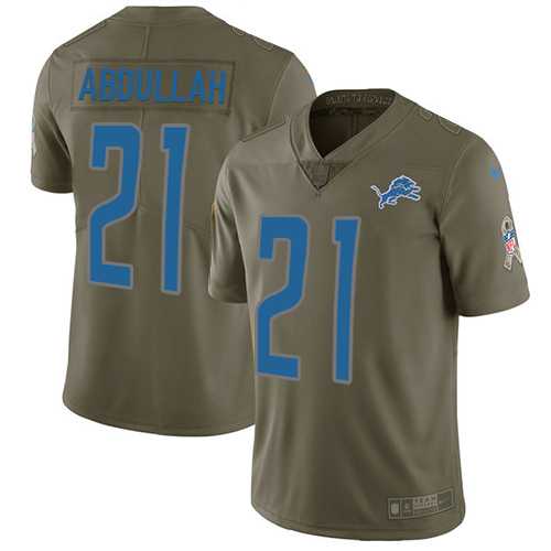 Nike Detroit Lions #21 Ameer Abdullah Olive Men's Stitched NFL Limited 2017 Salute to Service Jersey