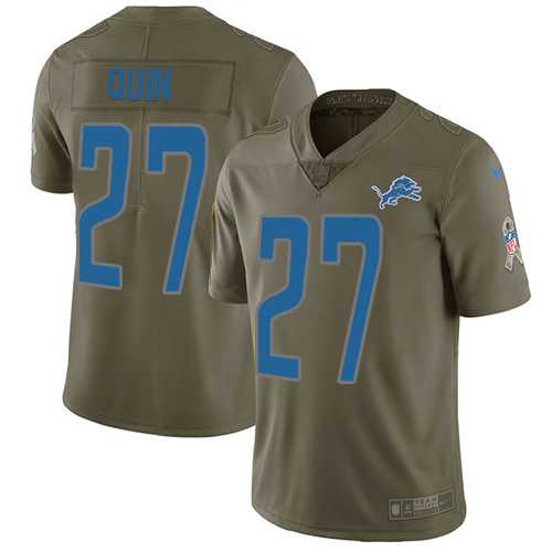 Nike Detroit Lions #27 Glover Quin Olive Men's Stitched NFL Limited 2017 Salute to Service Jersey