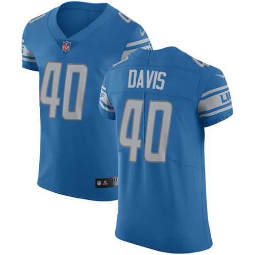 Nike Detroit Lions #40 Jarrad Davis Blue Team Color Men's Stitched NFL Vapor Untouchable Elite Jersey