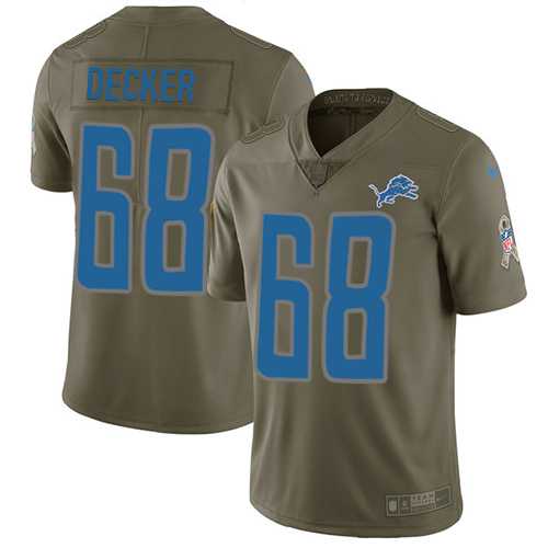 Nike Detroit Lions #68 Taylor Decker Olive Men's Stitched NFL Limited 2017 Salute to Service Jersey