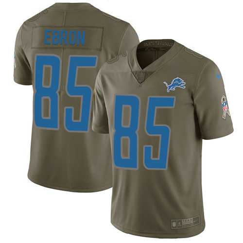 Nike Detroit Lions #85 Eric Ebron Olive Men's Stitched NFL Limited 2017 Salute to Service Jersey