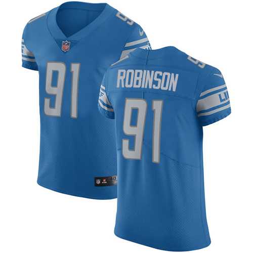 Nike Detroit Lions #91 A'Shawn Robinson Blue Team Color Men's Stitched NFL Vapor Untouchable Elite Jersey