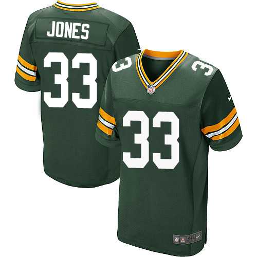 Nike Green Bay Packers #33 Aaron Jones Green Team Color Men's Stitched NFL Elite Jersey