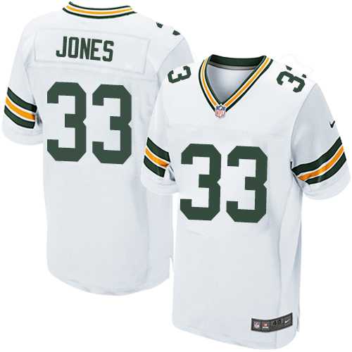 Nike Green Bay Packers #33 Aaron Jones White Men's Stitched NFL Elite Jersey