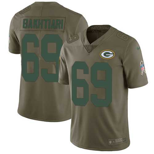 Nike Green Bay Packers #69 David Bakhtiari Olive Men's Stitched NFL Limited 2017 Salute To Service Jersey