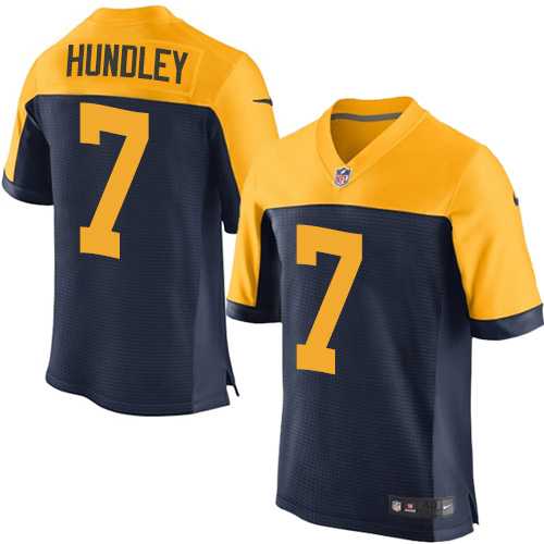 Nike Green Bay Packers #7 Brett Hundley Navy Blue Alternate Men's Stitched NFL New Elite Jersey