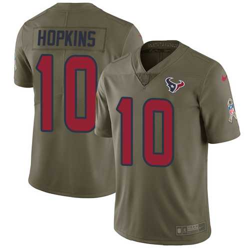 Nike Houston Texans #10 DeAndre Hopkins Olive Men's Stitched NFL Limited 2017 Salute to Service Jersey