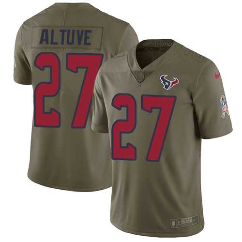 Nike Houston Texans #27 Jose Altuve Olive Men's Stitched NFL Limited 2017 Salute to Service Jersey