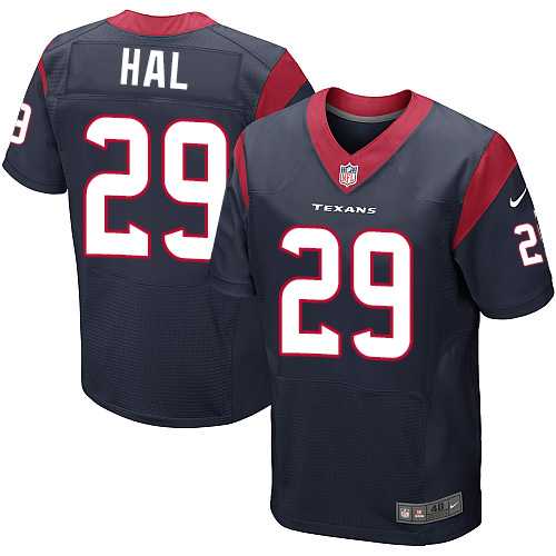 Nike Houston Texans #29 Andre Hal Navy Blue Team Color Men's Stitched NFL Elite Jersey