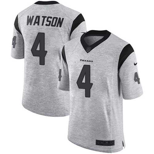 Nike Houston Texans #4 Deshaun Watson Gray Men's Stitched NFL Limited Gridiron Gray II Jersey