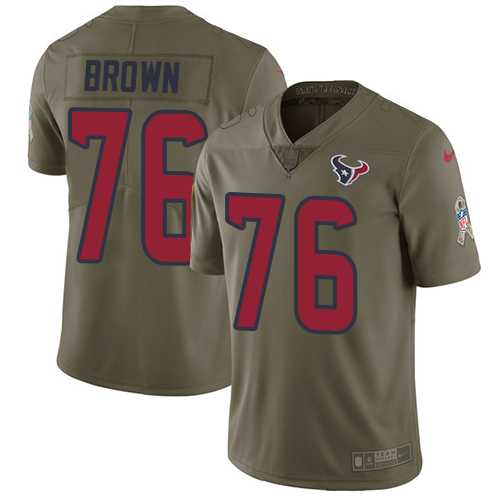 Nike Houston Texans #76 Duane Brown Olive Men's Stitched NFL Limited 2017 Salute to Service Jersey