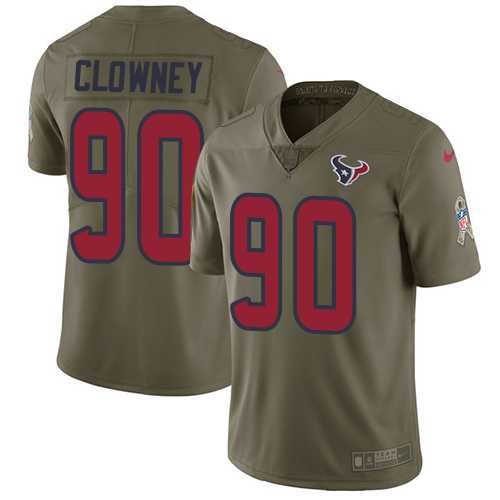 Nike Houston Texans #90 Jadeveon Clowney Olive Men's Stitched NFL Limited 2017 Salute to Service Jersey