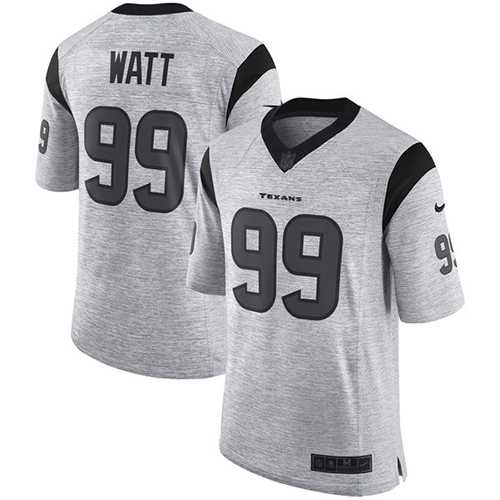 Nike Houston Texans #99 J.J. Watt Gray Men's Stitched NFL Limited Gridiron Gray II Jersey