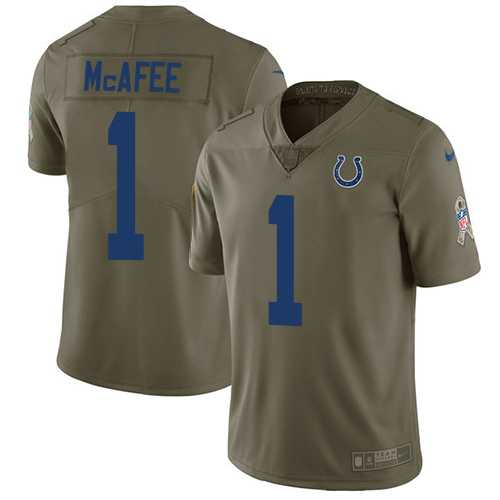 Nike Indianapolis Colts #1 Pat McAfee Olive Men's Stitched NFL Limited 2017 Salute to Service Jersey