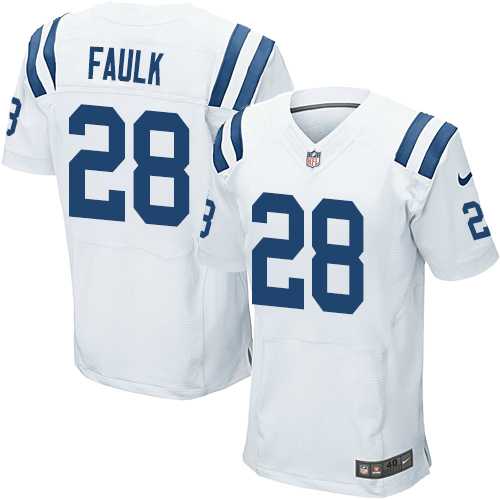 Nike Indianapolis Colts #28 Marshall Faulk White Men's Stitched NFL Elite Jersey