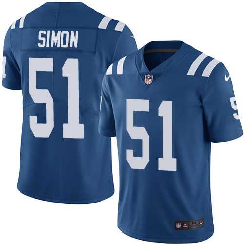 Nike Indianapolis Colts #51 John Simon Royal Blue Team Color Men's Stitched NFL Vapor Untouchable Limited Jersey