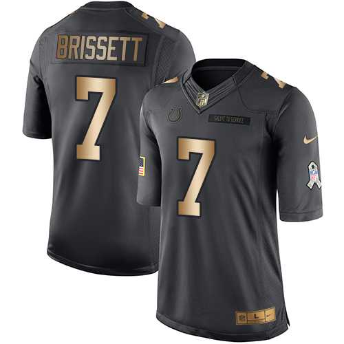 Nike Indianapolis Colts #7 Jacoby Brissett Black Men's Stitched NFL Limited Gold Salute To Service Jersey
