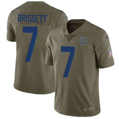 Nike Indianapolis Colts #7 Jacoby Brissett Olive Men's Stitched NFL Limited 2017 Salute to Service Jersey