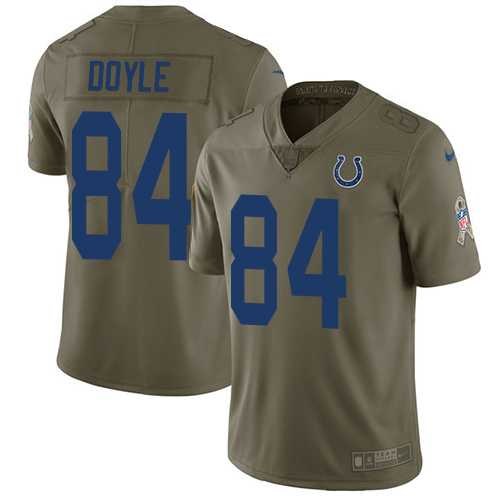 Nike Indianapolis Colts #84 Jack Doyle Olive Men's Stitched NFL Limited 2017 Salute To Service Jersey