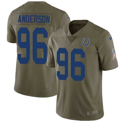 Nike Indianapolis Colts #96 Henry Anderson Olive Men's Stitched NFL Limited 2017 Salute to Service Jersey