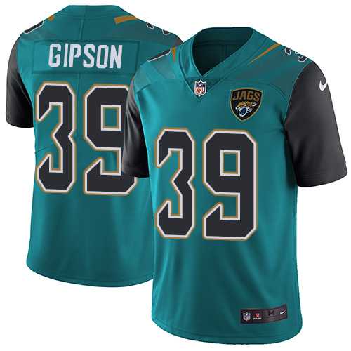 Nike Jacksonville Jaguars #39 Tashaun Gipson Teal Green Team Color Men's Stitched NFL Vapor Untouchable Limited Jersey