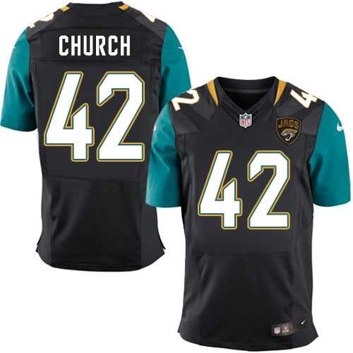 Nike Jacksonville Jaguars #42 Barry Church Black Alternate Men's Stitched NFL Elite Jersey