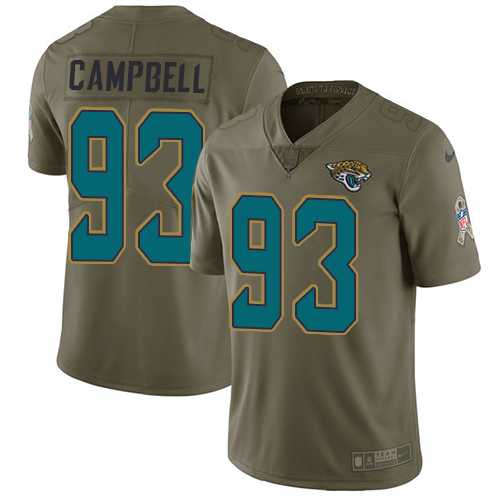 Nike Jacksonville Jaguars #93 Calais Campbell Olive Men's Stitched NFL Limited 2017 Salute to Service Jersey