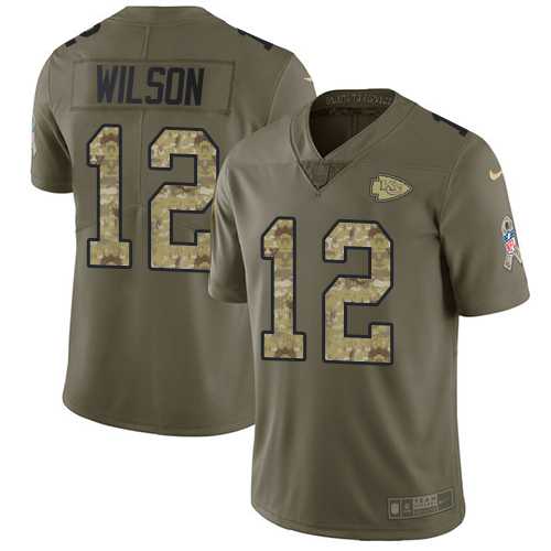 Nike Kansas City Chiefs #12 Albert Wilson Olive Camo Men's Stitched NFL Limited 2017 Salute To Service Jersey
