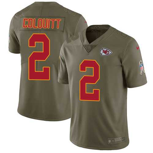 Nike Kansas City Chiefs #2 Dustin Colquitt Olive Men's Stitched NFL Limited 2017 Salute to Service Jersey