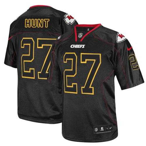 Nike Kansas City Chiefs #27 Kareem Hunt Lights Out Black Men's Stitched NFL Elite Jersey