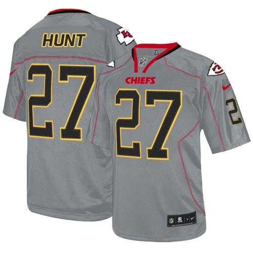 Nike Kansas City Chiefs #27 Kareem Hunt Lights Out Grey Men's Stitched NFL Elite Jersey