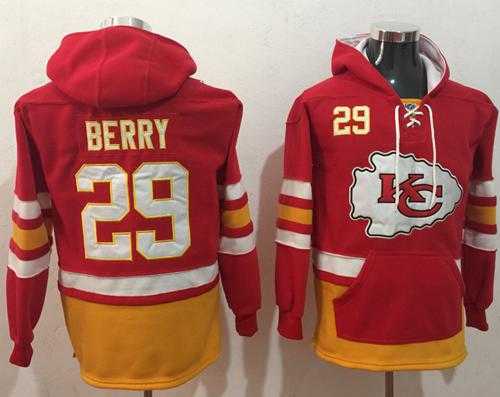 Nike Kansas City Chiefs #29 Eric Berry Red Gold Name & Number Pullover NFL Hoodie
