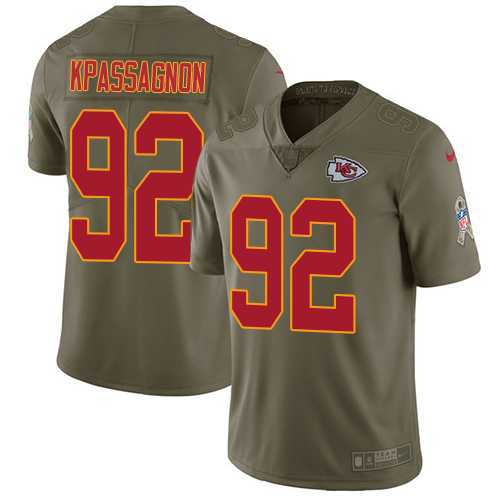 Nike Kansas City Chiefs #92 Tanoh Kpassagnon Olive Men's Stitched NFL Limited 2017 Salute to Service Jersey