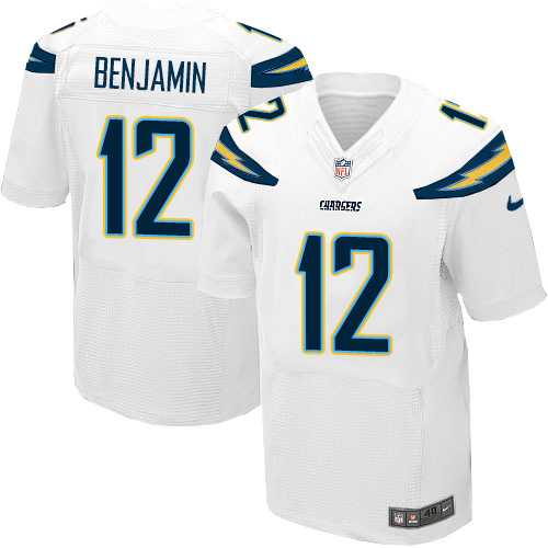 Nike Los Angeles Chargers #12 Travis Benjamin White Men's Stitched NFL New Elite Jersey