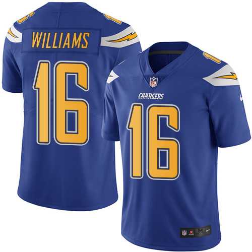 Nike Los Angeles Chargers #16 Tyrell Williams Electric Blue Men's Stitched NFL Limited Rush Jersey