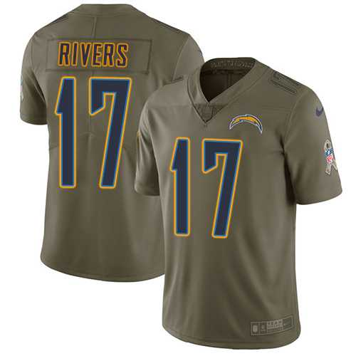 Nike Los Angeles Chargers #17 Philip Rivers Olive Men's Stitched NFL Limited 2017 Salute to Service Jersey