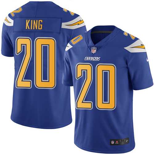 Nike Los Angeles Chargers #20 Desmond King Electric Blue Men's Stitched NFL Limited Rush Jersey