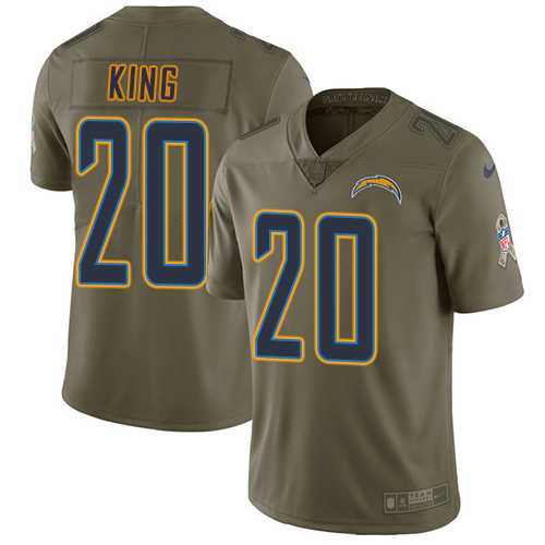 Nike Los Angeles Chargers #20 Desmond King Olive Men's Stitched NFL Limited 2017 Salute To Service Jersey