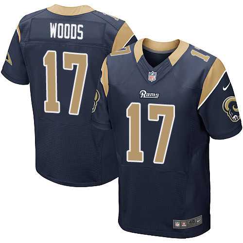 Nike Los Angeles Rams #17 Robert Woods Navy Blue Team Color Men's Stitched NFL Elite Jersey