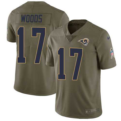 Nike Los Angeles Rams #17 Robert Woods Olive Men's Stitched NFL Limited 2017 Salute to Service Jersey