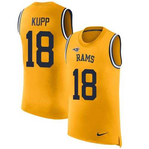 Nike Los Angeles Rams #18 Cooper Kupp Gold Men's Stitched NFL Limited Rush Tank Top Jersey