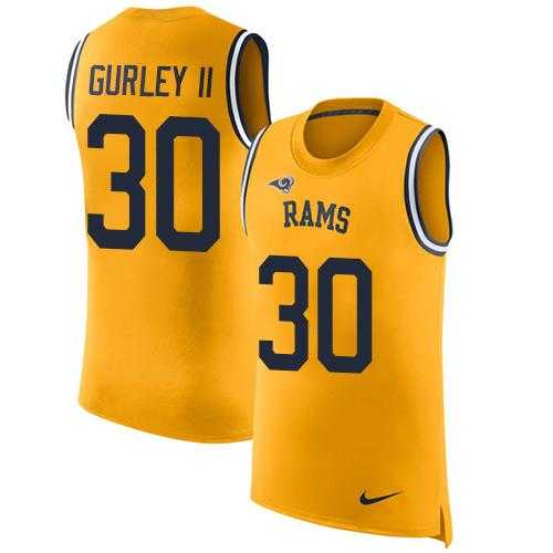 Nike Los Angeles Rams #30 Todd Gurley II Gold Men's Stitched NFL Limited Rush Tank Top Jersey