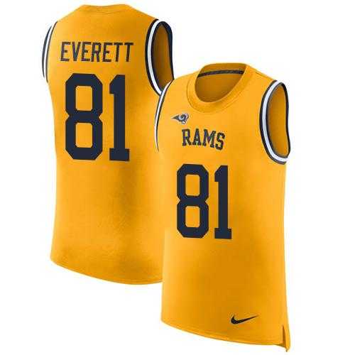 Nike Los Angeles Rams #81 Gerald Everett Gold Men's Stitched NFL Limited Rush Tank Top Jersey