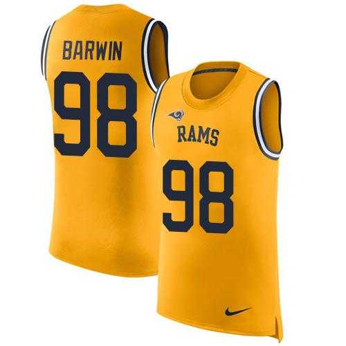 Nike Los Angeles Rams #98 Connor Barwin Gold Men's Stitched NFL Limited Rush Tank Top Jersey